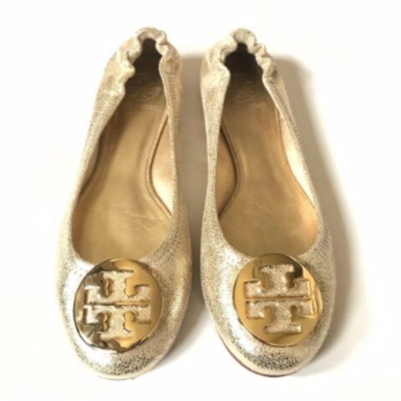 Tory Burch Shoes - Tory Burch Reva Metallic Ballerina Flats🔥
